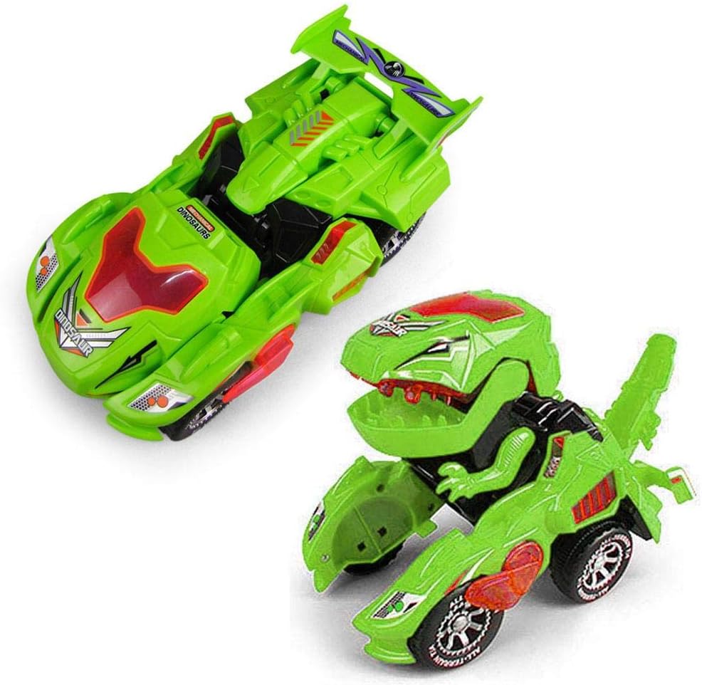 Volwco Transforming Dinosaur Led Car, Dinosaur Transformer Car Toy Car