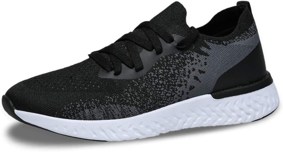 QZX Men's Slip on Shoes Black White Grey Non Slip Outdoor Sneakers Walking Athletic Workout Shoes Casual Fashion Lightweight Shoes for Men