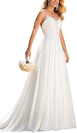 Beijg Vestito Da Cerimonia Nuziale Backless Della Spiaggia Del V Collo Della Cinghia Della A Linea Chiffon Lungo Delle Donne Per La Sposa Amazon It Abbigliamento