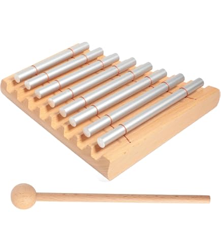 Amazon.com: Kyuionty 7 Tone Hand Chime, Wood Base Percussion with