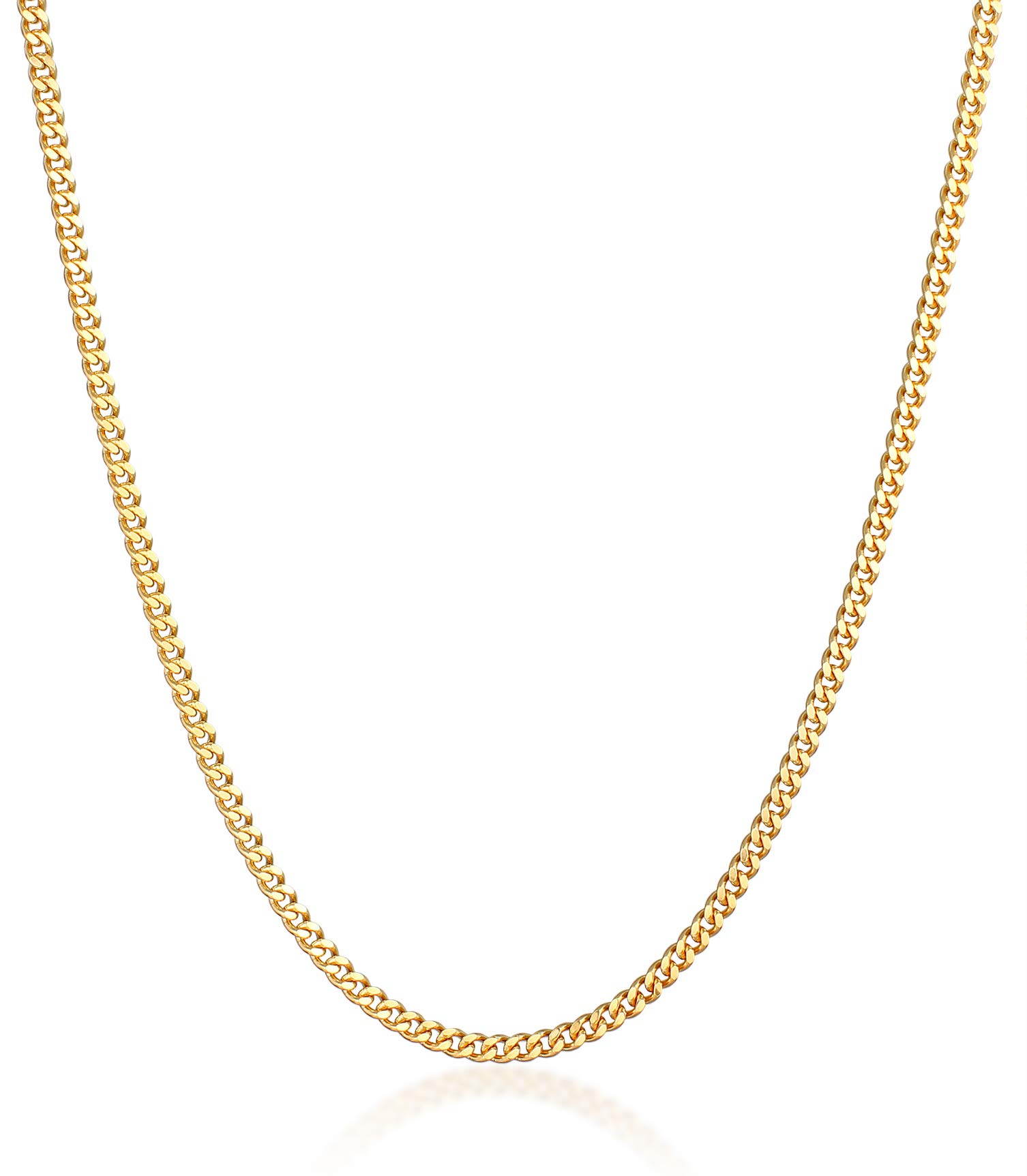 Kuzzoi 0102542120 Exclusive Men's Necklace Gold with Curb Links (5 mm) Polished for Pendant, Solid Chain for Man or Boyfriend, Robust Men's Necklace Made of 925 Sterling Silver Gold-Plated gold
