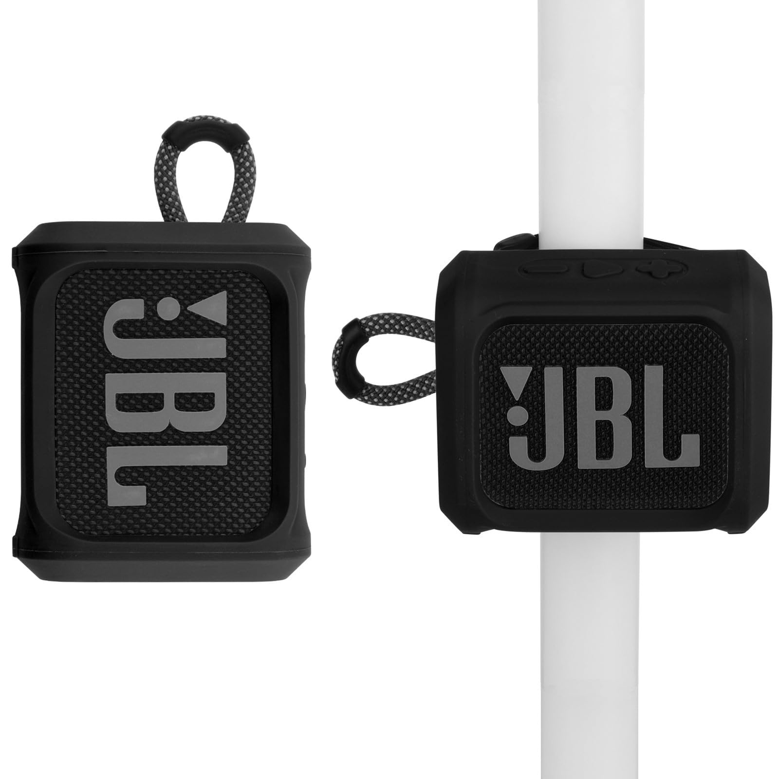 Silicone Case for JBL Go 3 Portable Speaker Travel Carrying Case Protective Sleeve Speaker Cover with Bike Speaker Mount Strap