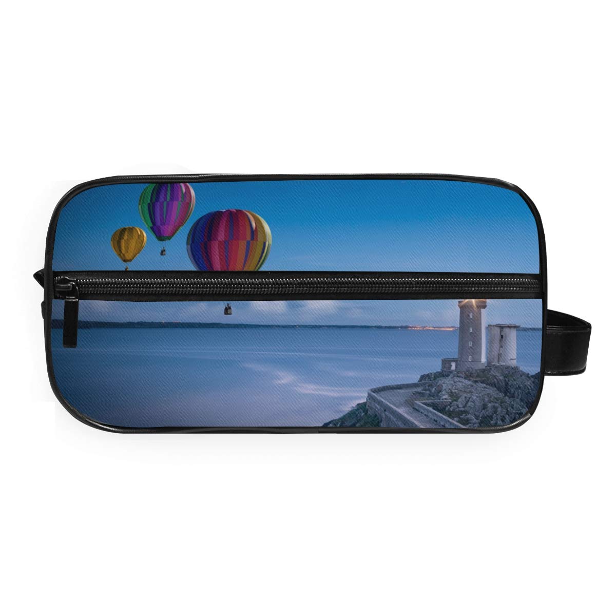 MONTOJ Toiletry Bag Storage Bag Cosmetic Bag Balloon And Lighthouse Makeup Bag Wash Gargle Bag for Travelling&Home