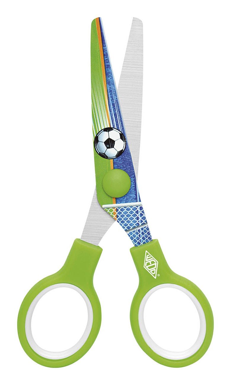 Wedo 7343011 13 cm “Magic” Children's Scissors with Football Theme Graphics