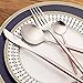 Stainless Steel Flatware Set, Morgiana 4-Piece Flatware Cutlery Set Including Fork Spoons Knife Tableware for Home,Hotel,Restaurant (Pink+Silver 1)