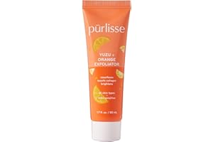 PŪRLISSE pürlisse Yuzu + Orange Face Exfoliator Scrub - Exfoliating Face Wash for Radiance & Improved Texture - Boosts Natural Collagen Production & Helps Firm Skin for a Youthful Complexion (1.7 Fl oz)