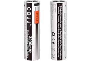 CWUU USB-C Rechargeable 3200mAh Lithium Ion Battery 3.7V Compatible with Streamlight 22104 SL-B26 X Series Dual Fuel Flashlights & More, 2 Pack