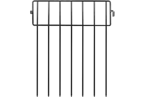 Adavin Black Animal Barrier Fence-24 Pack 12 in(L) X12 in(H) No Dig Garden Decorative Fence 1.5" Gap Rustproof Metal Dig Deterrent Panel Border for Dog Rabbits Ground Stakes Outdoor Patio,Total 24 Ft