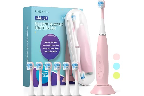FUMEIKANG Kids Electric Toothbrushes Sonic Rechargeable Tooth Brush Gifts for Boys and Girls 3 4 5 6 7 8 9 10 11 12