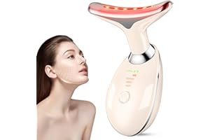 MOSNAMI Facial and Neck Massager,Face culpting Tool with 3 Colour Modes and Vibration,Facial Beauty Device for Skin Care (Pink)
