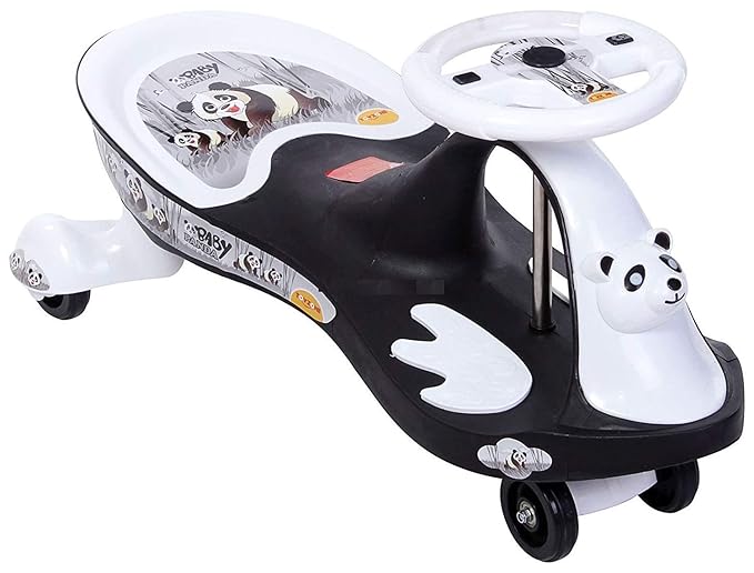 TruGood Kids Baby Panda Free Wheel Musical Magic Swing Car, Multicolour