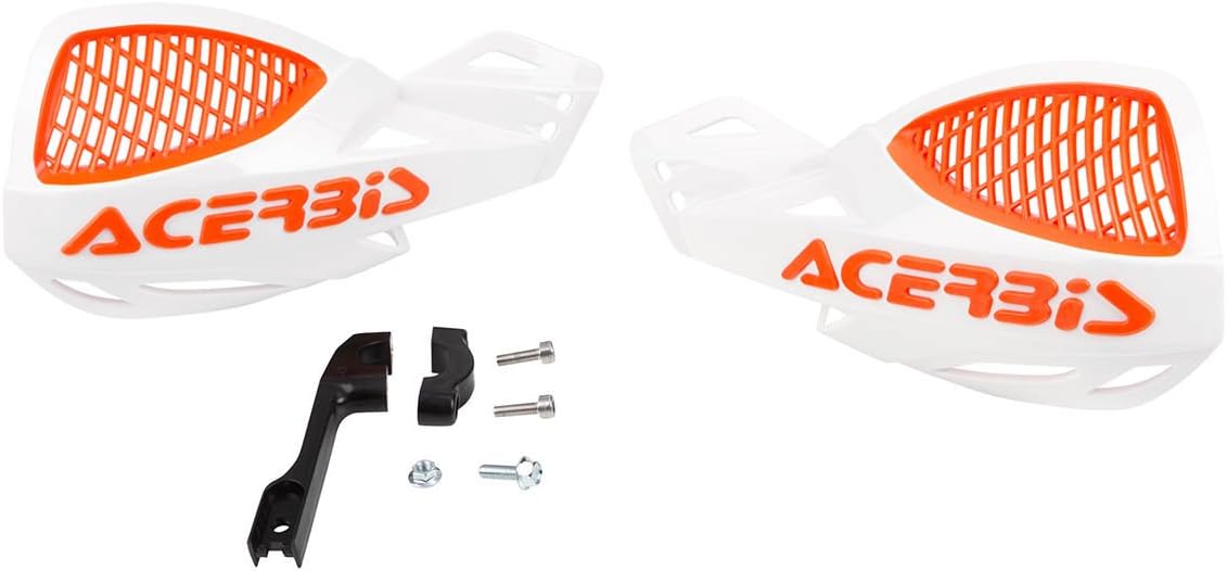 Acerbis 2072671088 Vented Uniko Handguards, White/Orange - Image 3