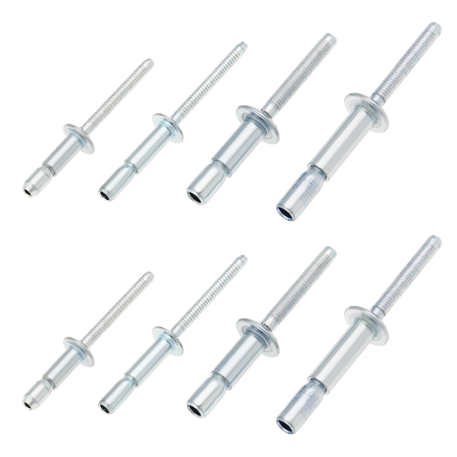 eMagTech 40PCS Internal Lock Dome Head Structural Rivets Grip Range of 1.5mm-16.0mm Rivet Fastener Bolt for Aviation Automobiles Construction Silver