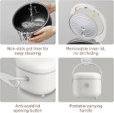 Bar Bear 6 Multifunctional 4 Cups Rice Cooker with Steamer White view 6