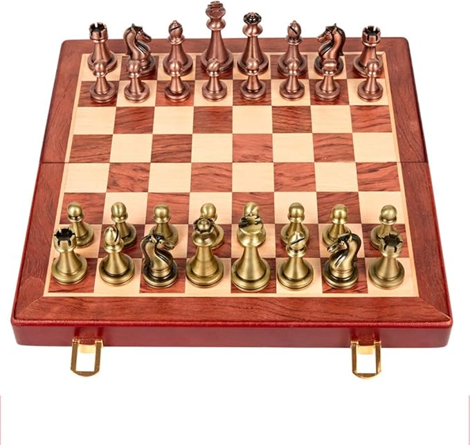 ZJH Wooden Chess Set,Handmade Portable Travel Chess Board,Folding Board