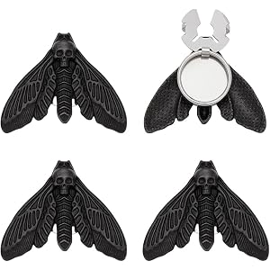 PH PandaHall 4PCS Moth Skull Button Covers Vintage Insect Cufflinks for Halloween Clothing Jeans Blouses Shirt Dress