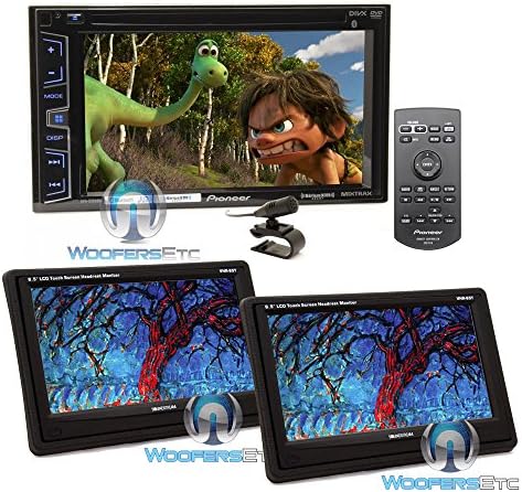 pkg (2) Soundstream VHR 65T 6.5" LCD Touchscreen Headrest Monitors + AVH-X2800BS - Pioneer 2-DIN In-Dash 6.2" Touchscreen LCD Display DVD/CD Bluetooth Stereo Receiver