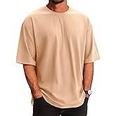 Runcati Mens Casual T-Shirts Short Sleeve Lightweight Oversized Summer Cotton Tee Beach Crew Neck Tops
