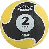 Champion Sports Rhino Elite Medicine Ball &ndash; Textured Surface, Superior Grip, Hollow Synthetic Rubber for Consistent Bounce &amp; Durability, Multiple Weights &amp; Colors - Optional Rebounder Sold Separately