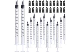 GUFASTOE 1ml Syringes with Caps (Pack of 50pcs)