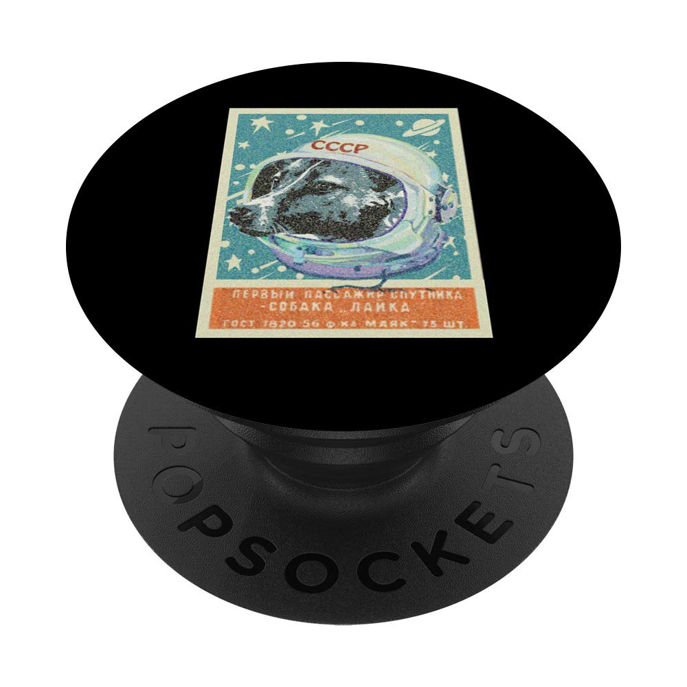 Soviet Union USSR The First Dog in Space Propaganda PopSockets PopGrip: Swappable Grip for Phones & Tablets
