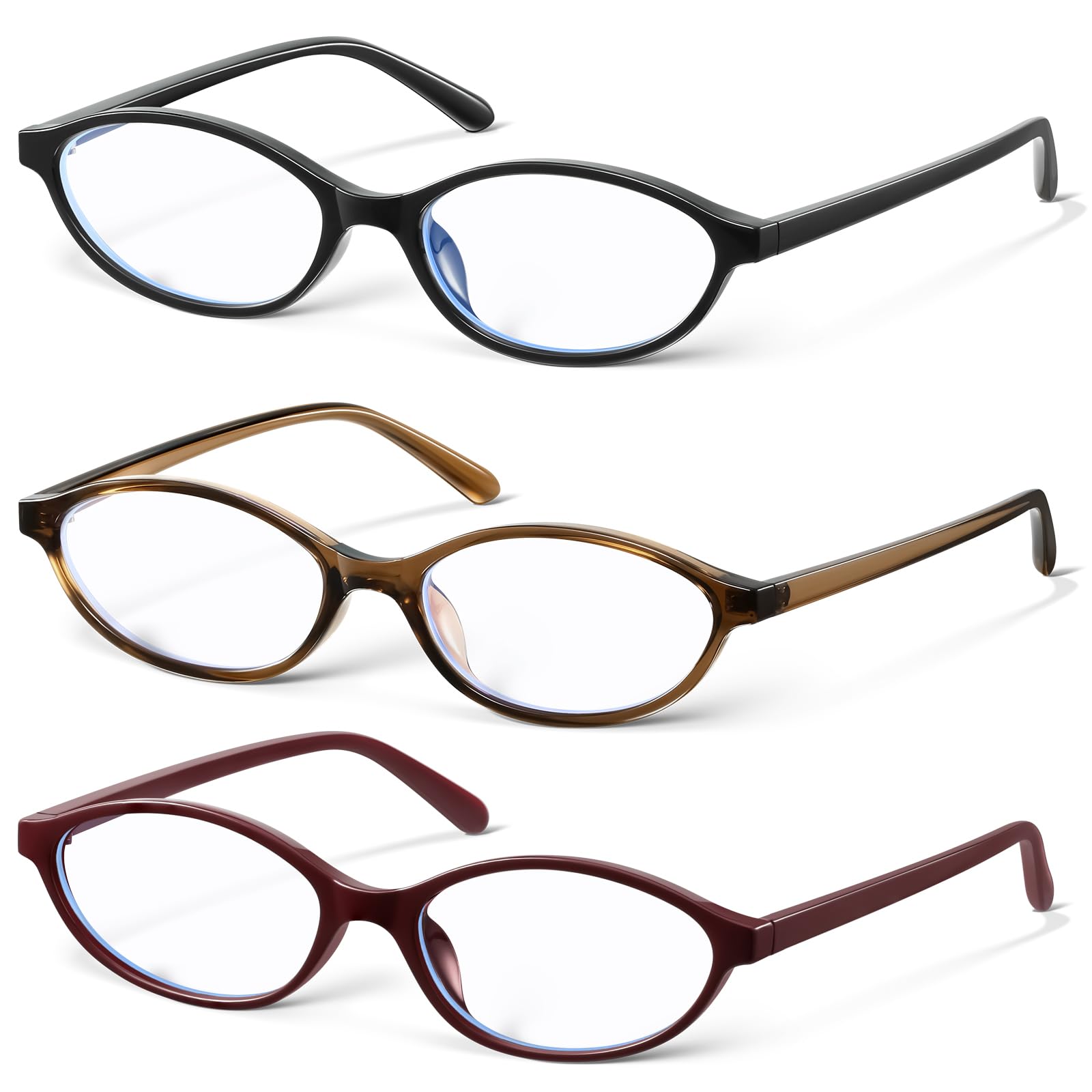 Photo 1 of KUGUAOK Retro Oval Blue Light Blocking Glasses for Women 90s Design Small Cat Eye Eyeglasses Frame Gaming TV Bluelight Glasses