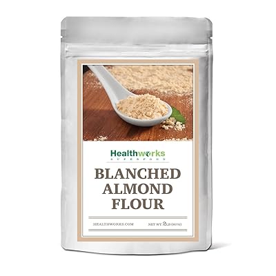 Healthworks Blanched Almond Flour (32 Oz / 2lb) | Super Fine Powder | All Natural, Grain Free, Keto, Vegan &amp; Paleo | Healthy Flower Substitute | Low/Zero Carb | Premium Superfood