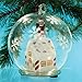 LED Glass Globe Christmas Ornament Santa Claus in Chimney of Lit Cottage House with Hand Painted Snowflakes Color Changing Lights Collectible