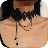 Decixde Gothc Choker Necklace for Women Vintage Black Choker Necklace Halloween Party Trendy Jewelry