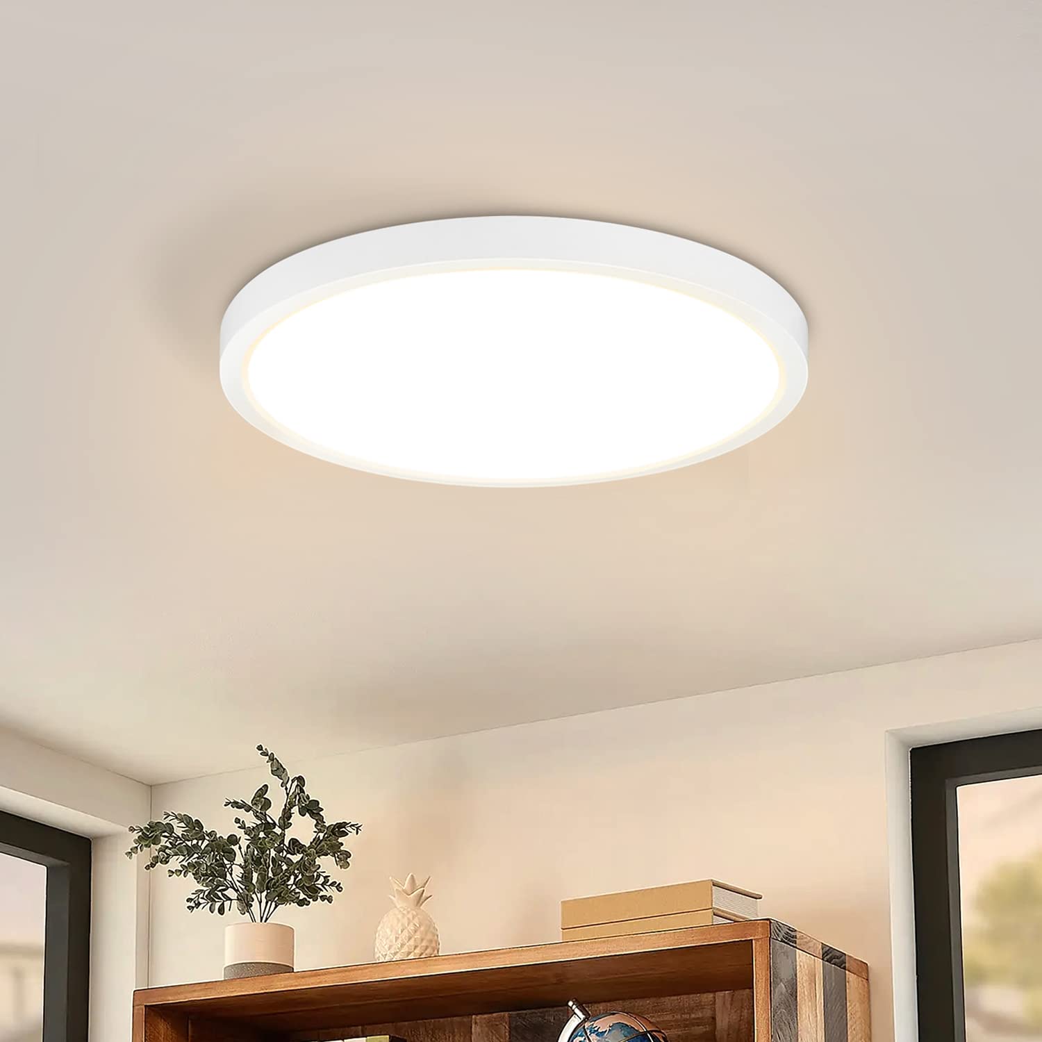 ZMH LED Ceiling Light Ceiling Light Warm White – 8 W Bathroom Flat Corridor Small Ceiling Light IP44 Round Corridor Lamp Diameter 17 cm White Kitchen Lamp for Bathroom Bedroom