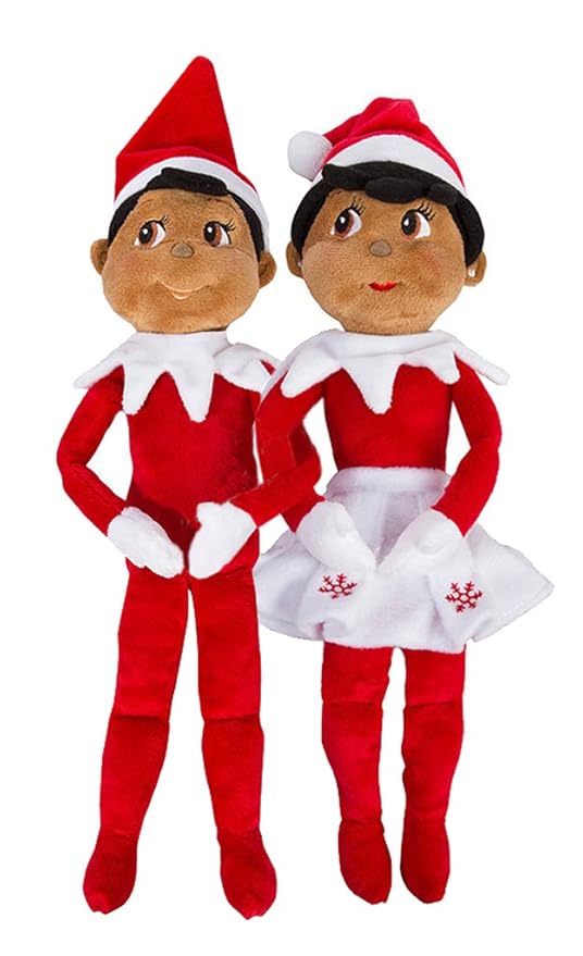 Elf on The Shelf Christmas Plushee Pals Bundle Dark Skin