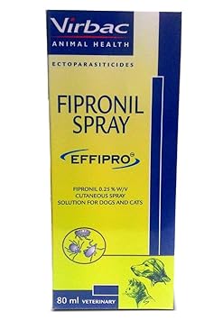 Pupkart Virbac Effipro Fipronil Anti Tick and Flea Dog and Cats Spray 80 ml
