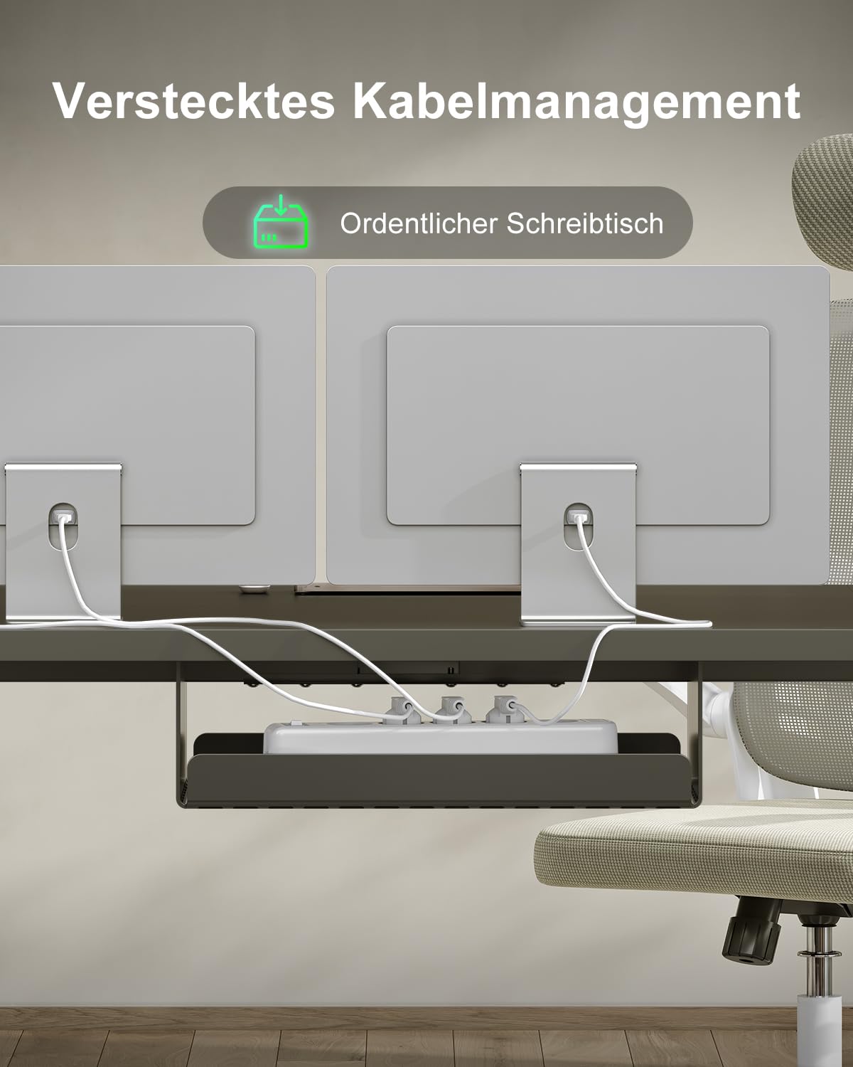 Devoko Höhenverstellbarer Schreibtisch 140x80cm mit Typ-C Ladeanschluss, Schreibtisch Höhenverstellbar Elektrisch, Mobiler Elektrisch Computertisch mit Kabel Management Tray, Schwarz 6