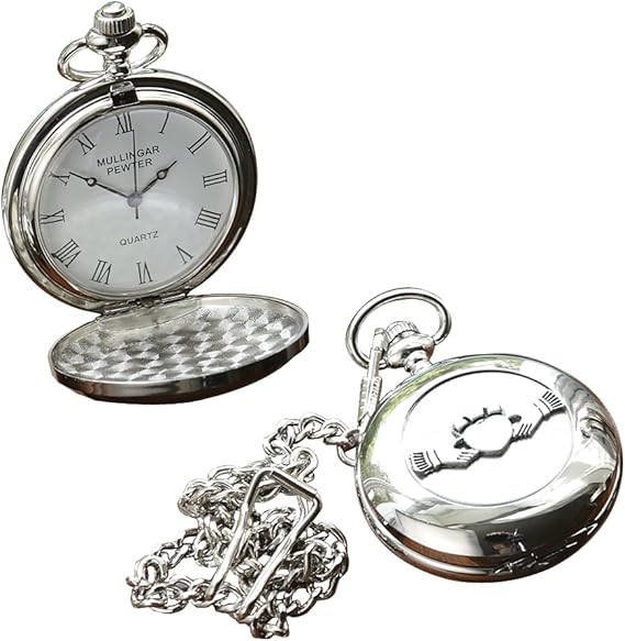 Personalized Irish Celtic Claddagh Pocket Watch by