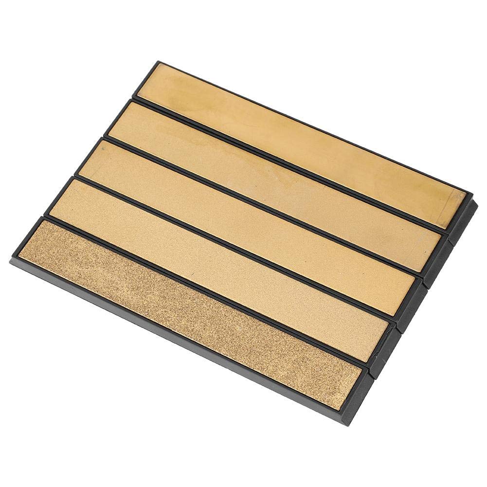Sharpening Stone, 5pcs 80-2000 Grit Emery Knife Sharpener Stone Titanium Plated Whetstone, for Daily Fine Grinding