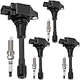 UF549 Ignition Coil Pack 22448ED000 and Iridium Spark Plugs 9029 Set of 4 Fit For Nissan Sentra,Altima,Versa,Rogue,Cube,Urvan,NV200,Pathfinder 2007-2015&INFINITI QX60 2014 2015 1.6L 1.8L 2.0L 2.5L L4