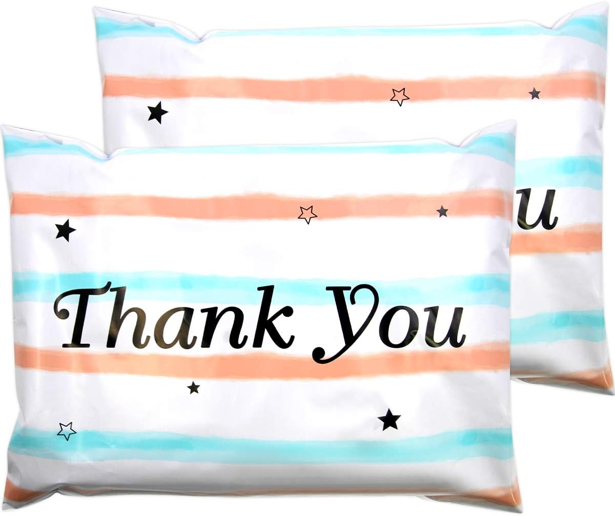 Thank You Shipping Bags Poly Mailer Bag Plastic Mailing Bag 100 Packs 10 X 13 Self Seal Adhesive for Business : Office Products