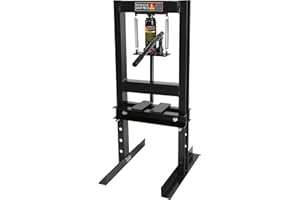 MOCHALIGHT 6 Ton Hydraulic Shop Press, Heavy-Duty H-Frame Bearing Press with Stamping Plates, Adjustable Worktable for Metal Bending, Straightening, Installing Bearings & U-Joints – Garage Floor Press Tool