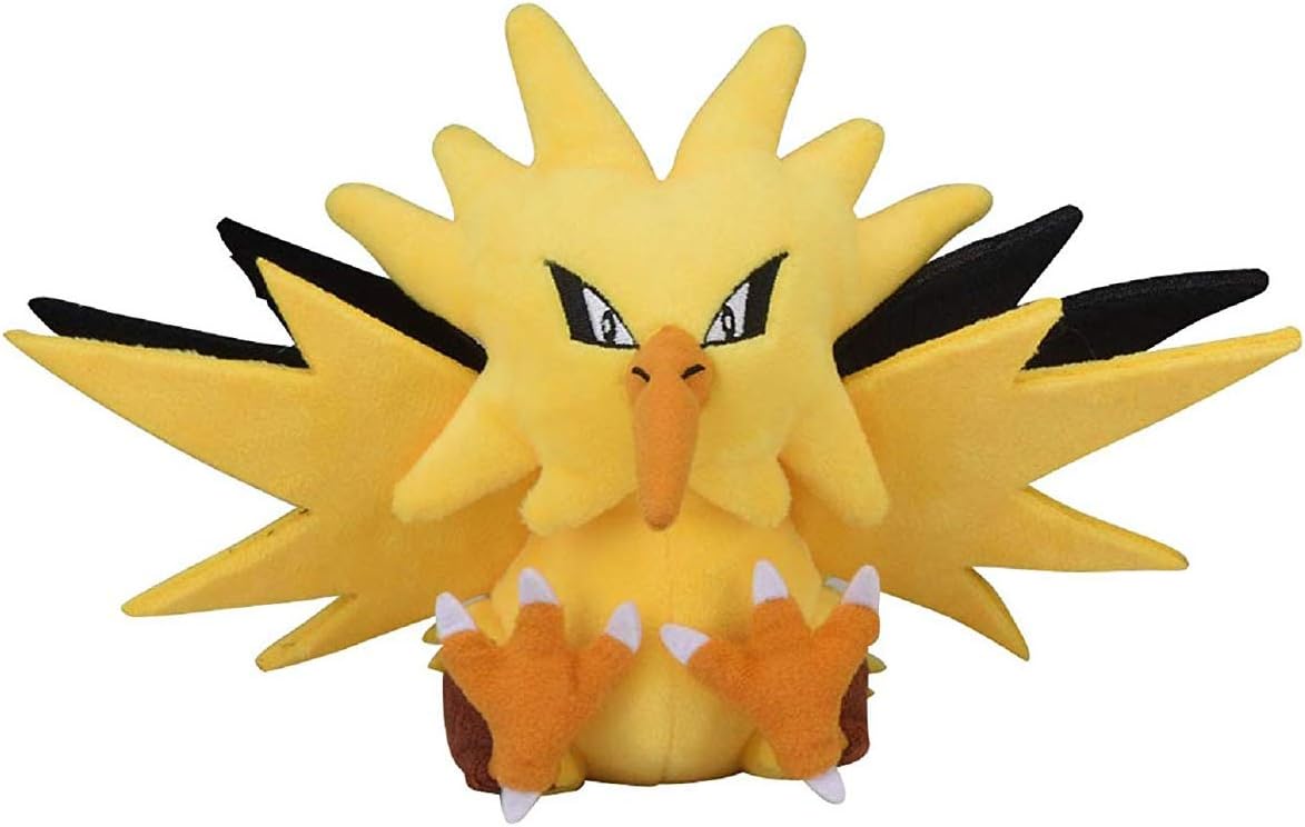 Zapdos: ~5" Small Pokemon Center Japan Pokémon Fit Micro Plush + 1 Pokemon Trading Card Bundle