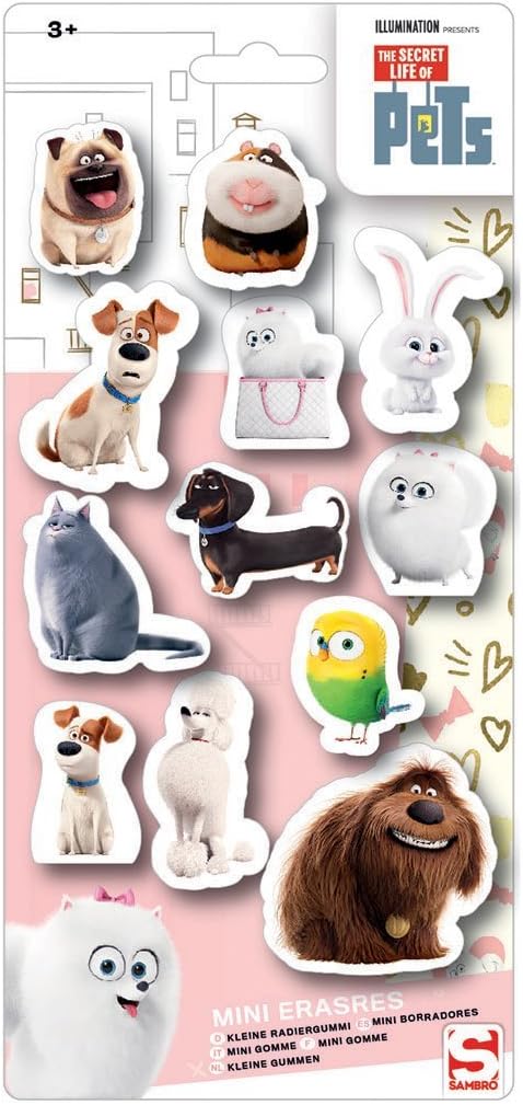 Speel Goed SLP/697/BN – Secret Life of Pets Mini Eraser Stationery Pack of 12
