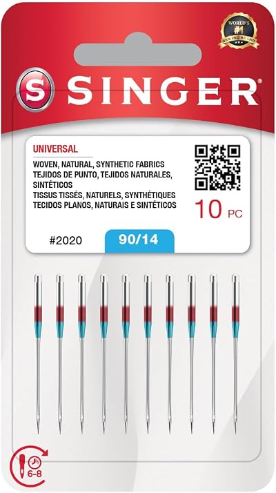 Singer 10-Pack Universal 2020 Sewing Machine Needles Size 90/14