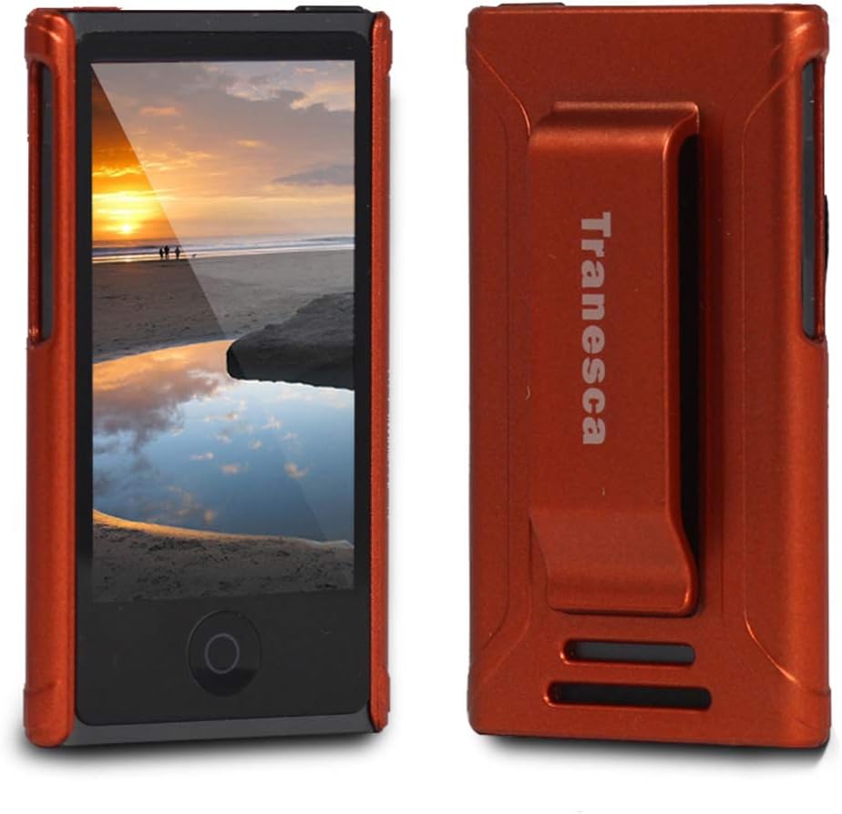 Tranesca Ultra Slim Protective Case for iPod Nano 7&8th Generation with Premium Tempered Glass Screen Protector.(Coral Red)