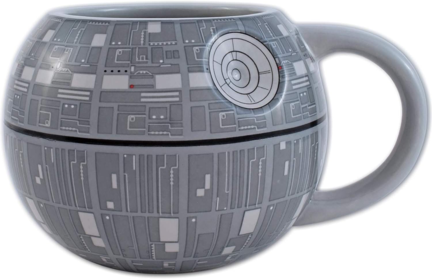 Silver Buffalo Star Wars Death Star 3D Sculpted Ceramic Coffee Mug for Cappuccino, Latte or Hot Tea, 20 Oz, Gray