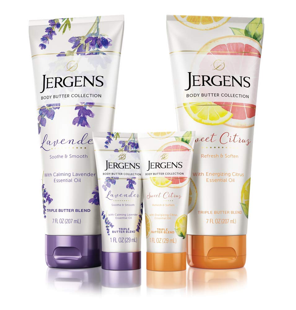 Jergens Lavender Body Butter Moisturizer, 7 Ounce Lotion, with Essential Oil, for Indulgent Moisturization : Beauty