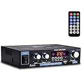 Daakro AK35 Home Audio Amplifier Receiver, 200W Home Dual Channel Bluetooth 5.0 Sound Speaker AMP, Home Amplifiers FM Radio/USB/SD/Card w/Remote Control Home Theater Audio Stereo System Components