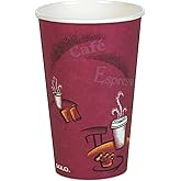 Solo® Paper Hot Cups, 16 Oz, Maroon, Carton Of 300 Cups
