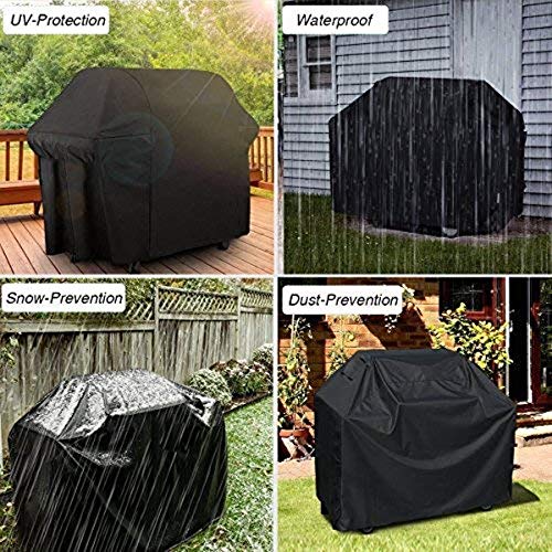 Waterproof Grill Cover Anti Dust Charcoal Electric Barbeque Garden Outdoor BBQ Protective Case 4 Sizes Black,190 x 71 x 117cm