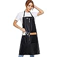 izzycka Hair Stylist Apron - Salon Aprons Pu Waterproof Protective Coated - Bleach Proof Barber Apron for Women/Men with Pockets.for Cosmetologist -Dog Grooming - Dishwashing Apron Black
