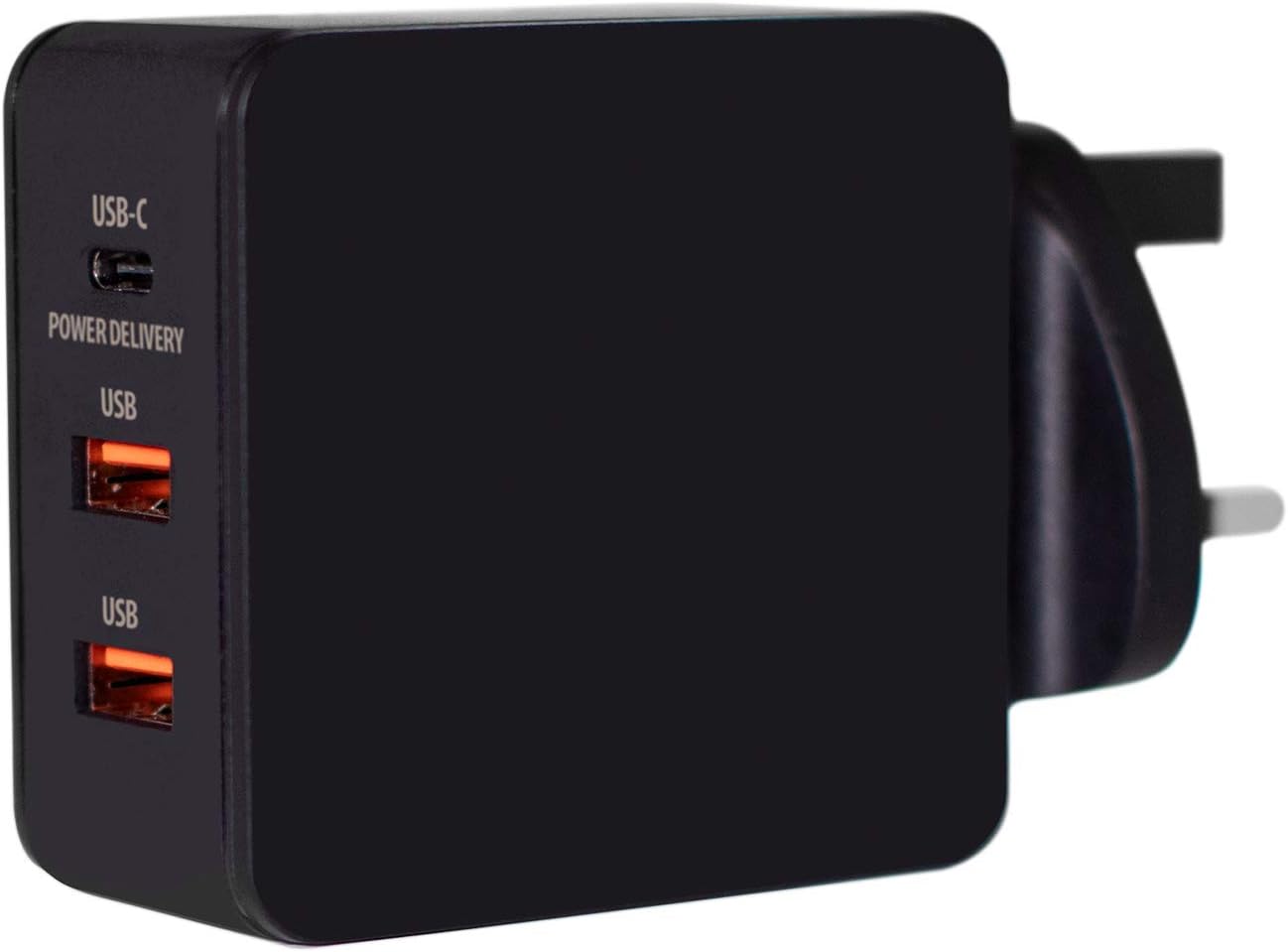 Juice Triple Three Port Universal Mains Charger USB Type-C & USB, 3.1A - Black