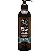 Hemp Seed Bath & Shower Gel - 8 oz - Moisturizing Formula with Hemp Seed Oil, Chamomile & Hydrolyzed Wheat Protein - Vegan, Cruelty Free
